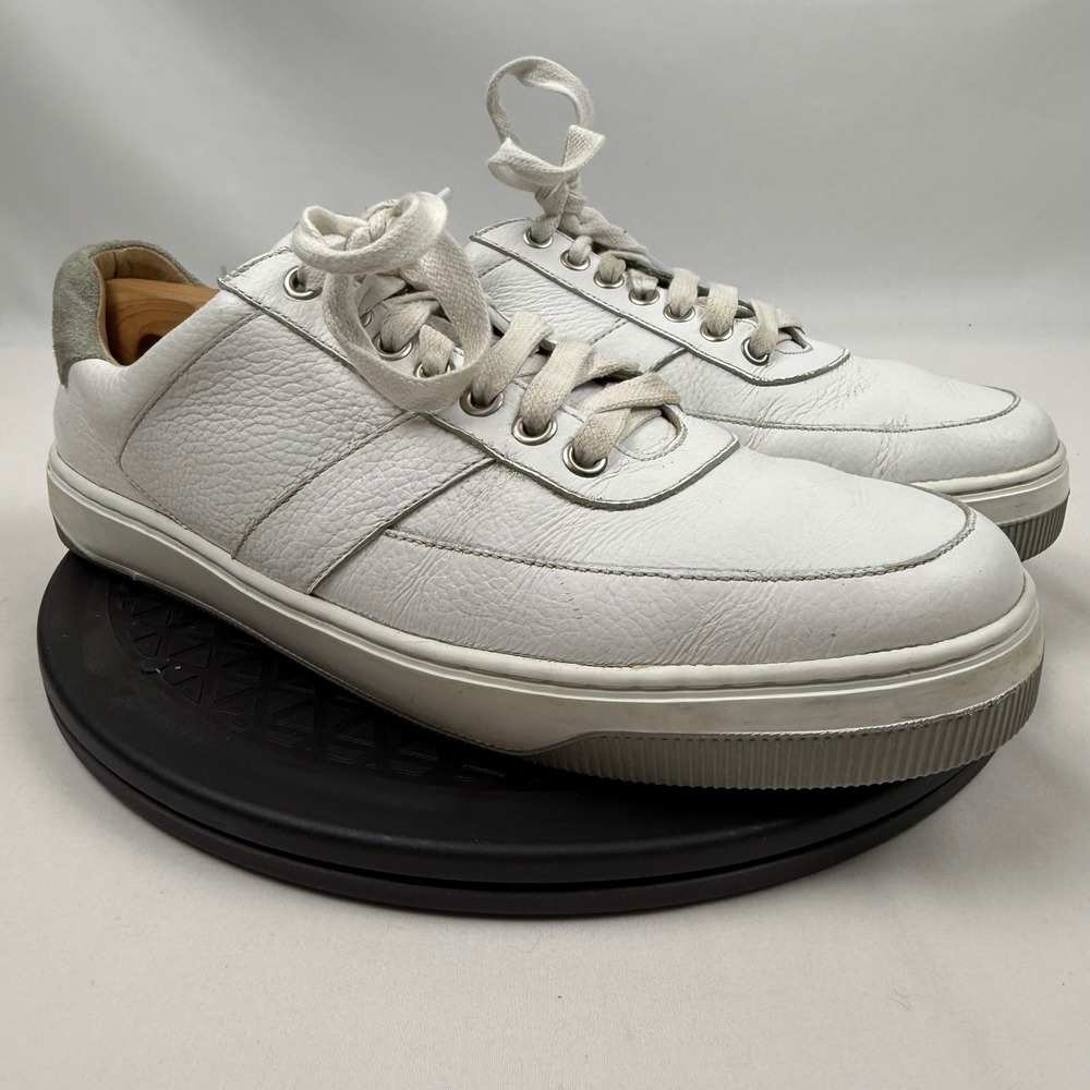 Peter Millar Collection Mens White Pebbled Leather Sneakers MA22RF50 Size 10M